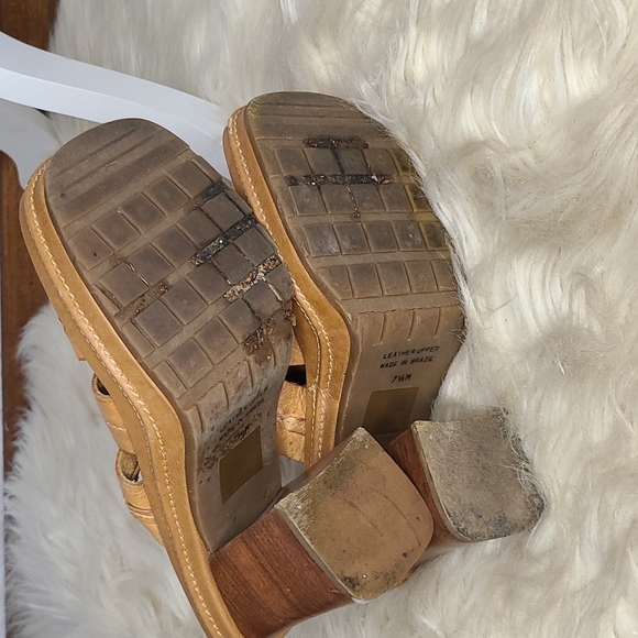 Vintage Bakers tan leather platform sandal 7.5 boho 70s style - Picture 8 of 8